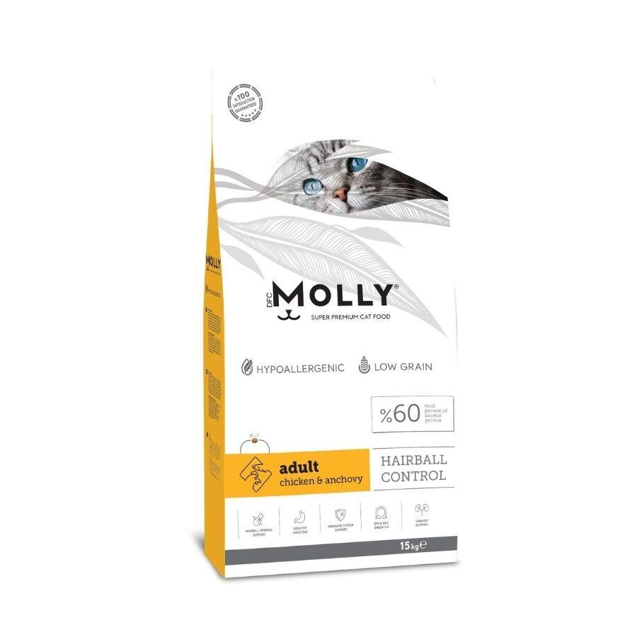 Molly Düşük Tahıllı Hypoallergenic Tavuklu Ve Hamsili Yetişkin Kedi Maması 15 KG | SRC: Barcode: 8680542870013